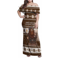Funny Christmas Belsnickel Family Matching Off Shoulder Maxi Dress and Hawaiian Shirt Impish Or Admirable LT05 - Wonder Print Shop