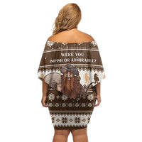 Funny Christmas Belsnickel Family Matching Off Shoulder Short Dress and Hawaiian Shirt Impish Or Admirable LT05 - Wonder Print Shop