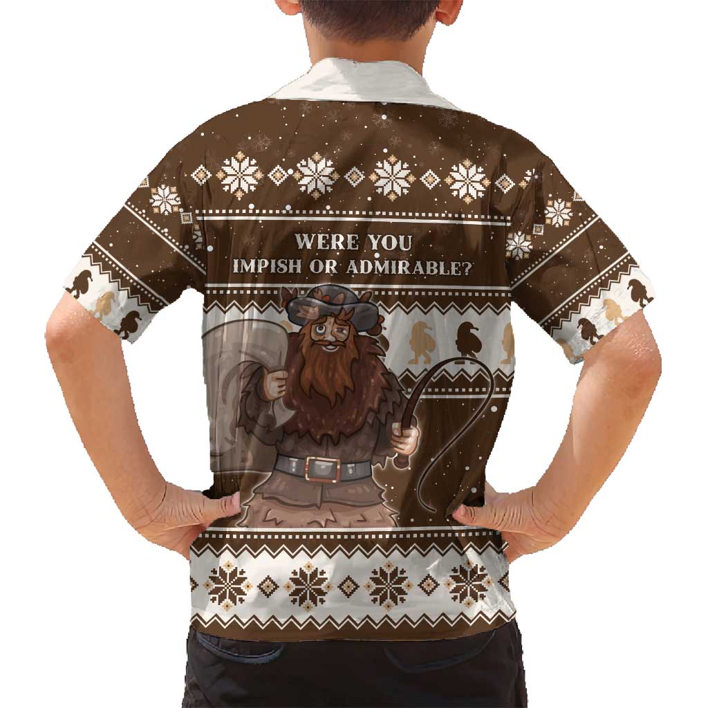 Funny Christmas Belsnickel Family Matching Puletasi and Hawaiian Shirt Impish Or Admirable LT05 - Wonder Print Shop