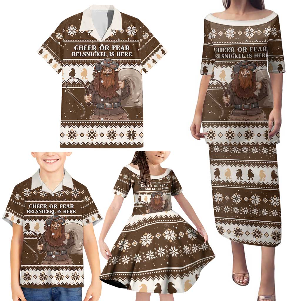 Funny Christmas Belsnickel Family Matching Puletasi and Hawaiian Shirt Impish Or Admirable LT05 - Wonder Print Shop