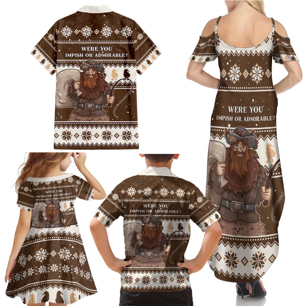 Funny Christmas Belsnickel Family Matching Summer Maxi Dress and Hawaiian Shirt Impish Or Admirable LT05 - Wonder Print Shop