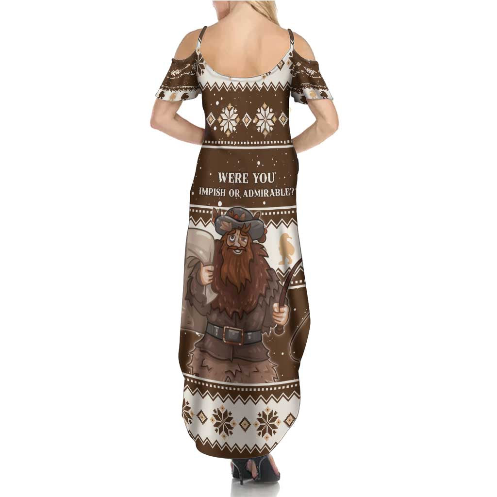 Funny Christmas Belsnickel Family Matching Summer Maxi Dress and Hawaiian Shirt Impish Or Admirable LT05 - Wonder Print Shop