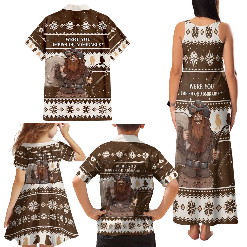 Funny Christmas Belsnickel Family Matching Tank Maxi Dress and Hawaiian Shirt Impish Or Admirable LT05 - Wonder Print Shop
