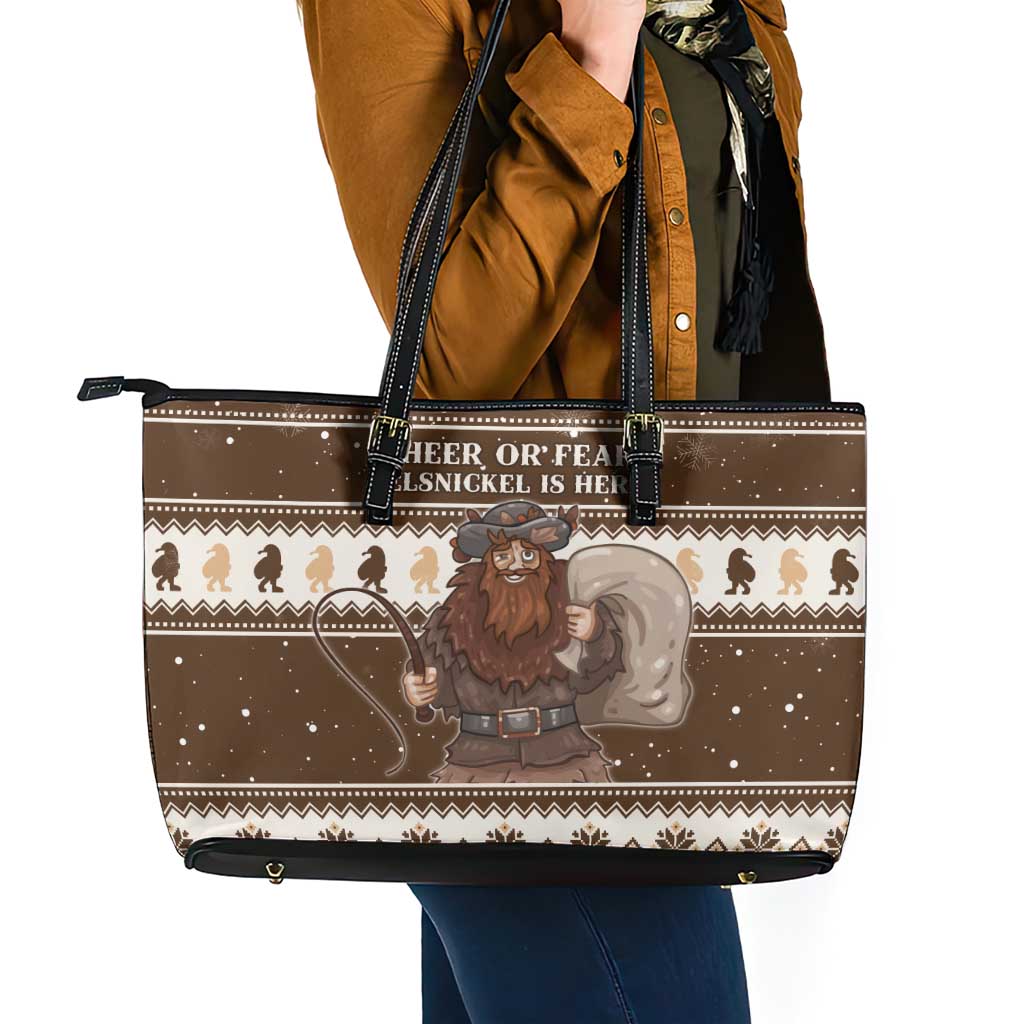 Funny Christmas Belsnickel Leather Tote Bag Impish Or Admirable LT05 - Wonder Print Shop