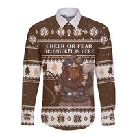 Funny Christmas Belsnickel Long Sleeve Button Shirt Impish Or Admirable LT05 - Wonder Print Shop