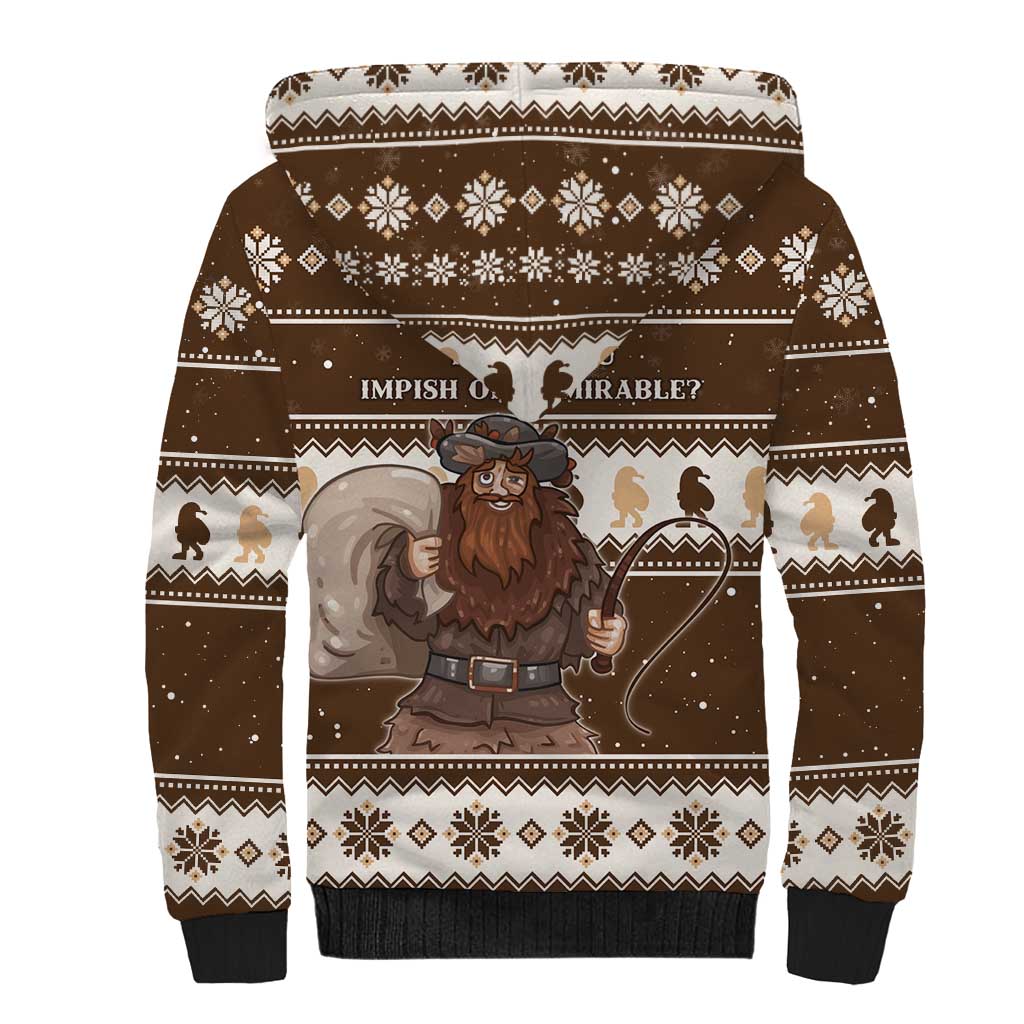 Funny Christmas Belsnickel Sherpa Hoodie Impish Or Admirable LT05 - Wonder Print Shop