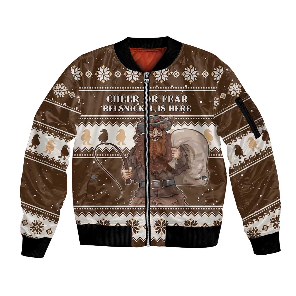 Funny Christmas Belsnickel Sleeve Zip Bomber Jacket Impish Or Admirable LT05 - Wonder Print Shop