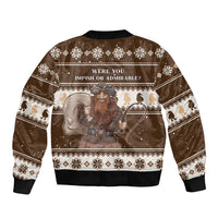 Funny Christmas Belsnickel Sleeve Zip Bomber Jacket Impish Or Admirable LT05 - Wonder Print Shop