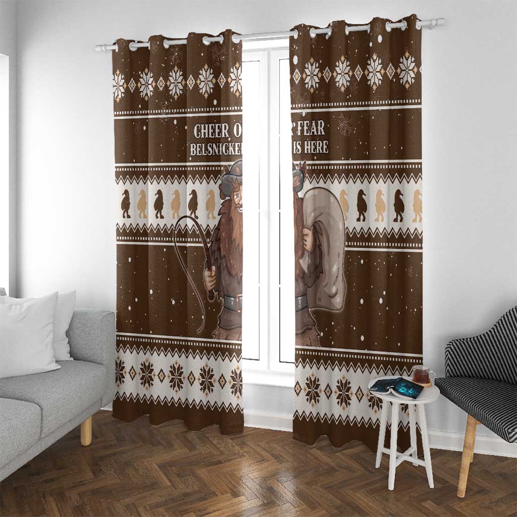Funny Christmas Belsnickel Window Curtain Impish Or Admirable LT05 - Wonder Print Shop