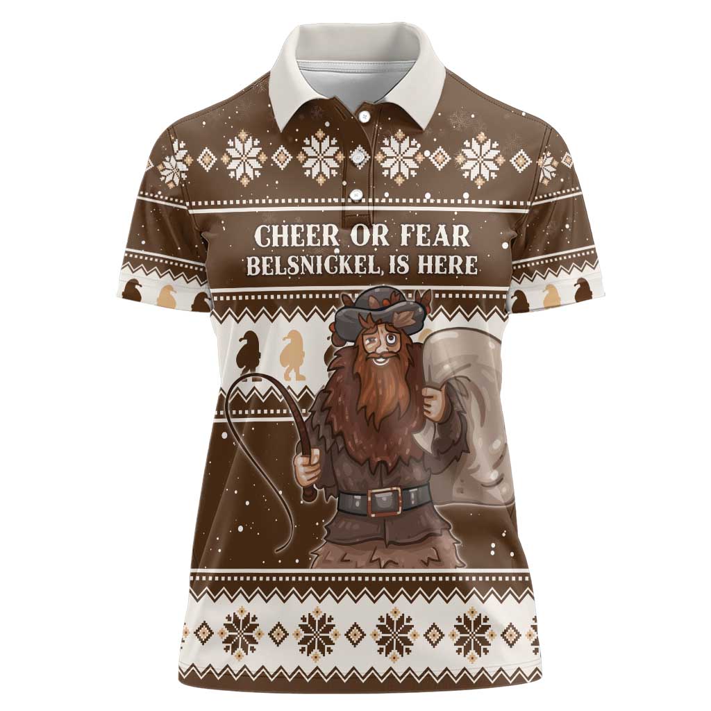 Funny Christmas Belsnickel Women Polo Shirt Impish Or Admirable LT05 - Wonder Print Shop