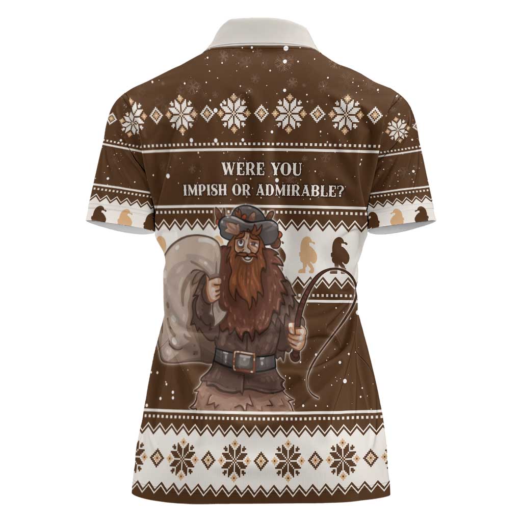 Funny Christmas Belsnickel Women Polo Shirt Impish Or Admirable LT05 - Wonder Print Shop