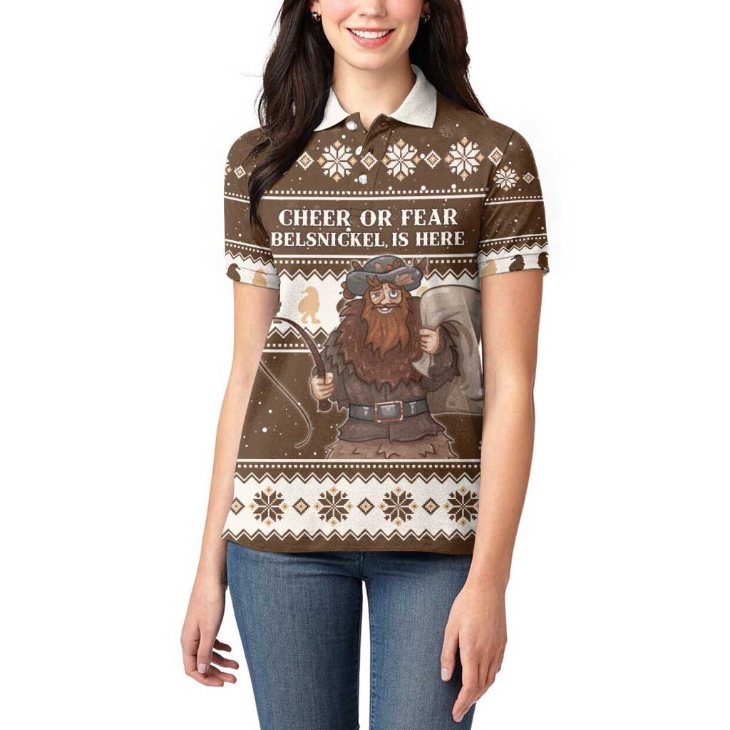 Funny Christmas Belsnickel Women Polo Shirt Impish Or Admirable LT05 - Wonder Print Shop