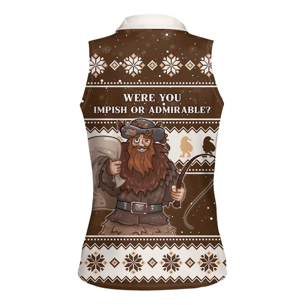 Funny Christmas Belsnickel Women Sleeveless Polo Shirt Impish Or Admirable LT05 - Wonder Print Shop