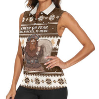 Funny Christmas Belsnickel Women Sleeveless Polo Shirt Impish Or Admirable LT05 - Wonder Print Shop