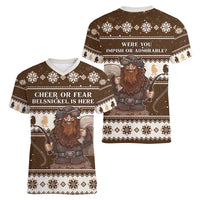 Funny Christmas Belsnickel Women V-Neck T-Shirt Impish Or Admirable LT05 - Wonder Print Shop