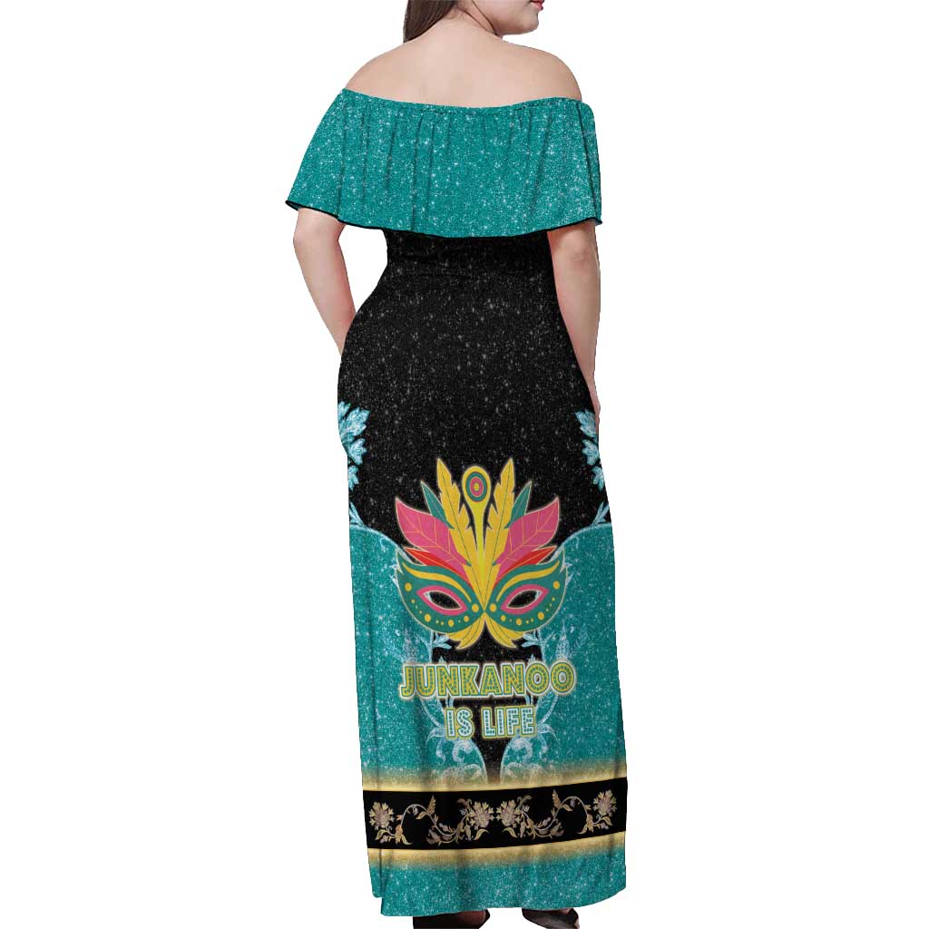 Bahamas Junkanoo Off Shoulder Maxi Dress Junkanoo Is Life LT05 - Wonder Print Shop