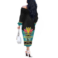 Bahamas Junkanoo Off The Shoulder Long Sleeve Dress Junkanoo Is Life LT05 - Wonder Print Shop