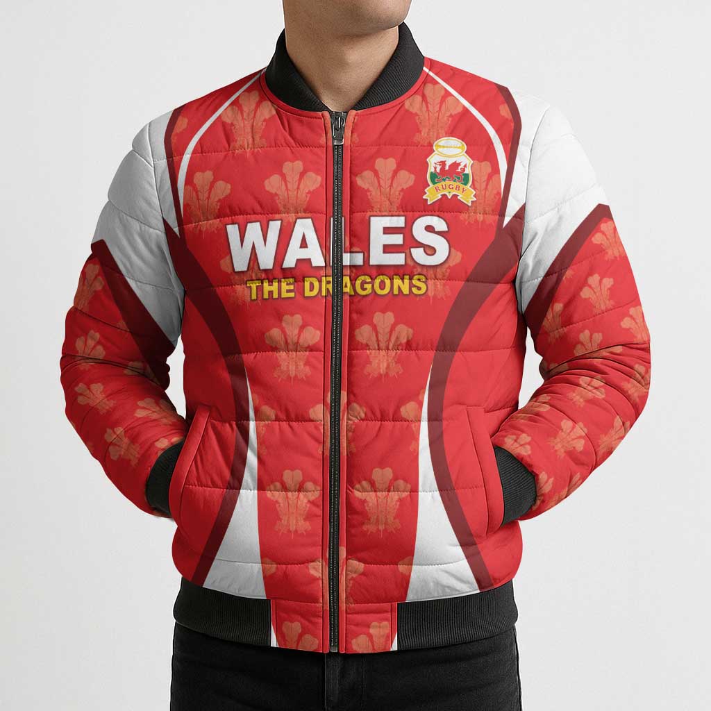 Custom Wales Rugby 2026 Bomber Puffer Jacket Unique Style - Wonder Print Shop