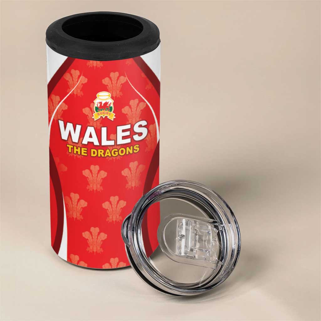 Custom Wales Rugby 2026 4 in 1 Can Cooler Tumbler Unique Style - Wonder Print Shop