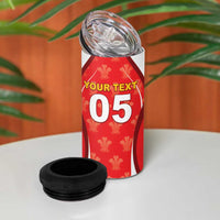 Custom Wales Rugby 2026 4 in 1 Can Cooler Tumbler Unique Style - Wonder Print Shop