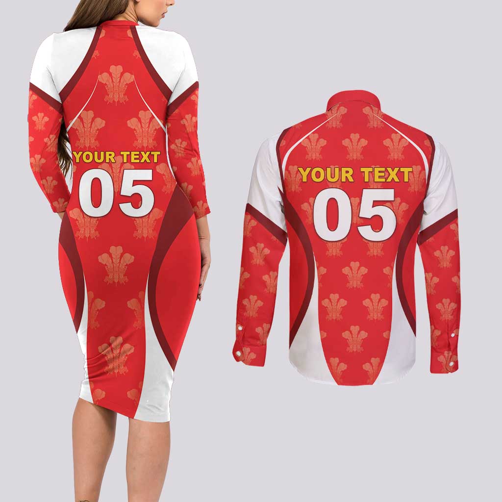 Custom Wales Rugby 2026 Couples Matching Long Sleeve Bodycon Dress and Long Sleeve Button Shirt Unique Style - Wonder Print Shop