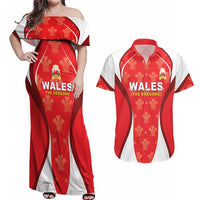 Custom Wales Rugby 2026 Couples Matching Off Shoulder Maxi Dress and Hawaiian Shirt Unique Style - Wonder Print Shop