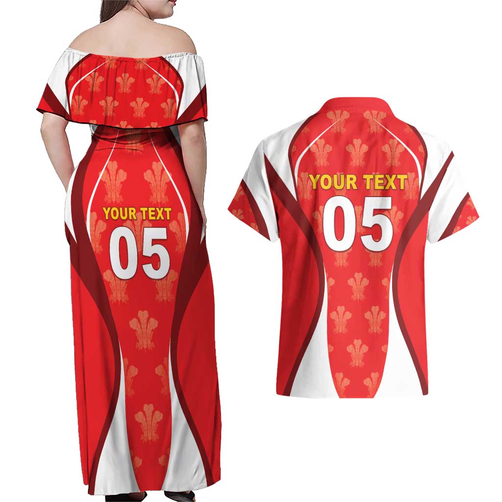 Custom Wales Rugby 2026 Couples Matching Off Shoulder Maxi Dress and Hawaiian Shirt Unique Style - Wonder Print Shop
