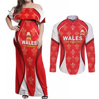 Custom Wales Rugby 2026 Couples Matching Off Shoulder Maxi Dress and Long Sleeve Button Shirt Unique Style - Wonder Print Shop