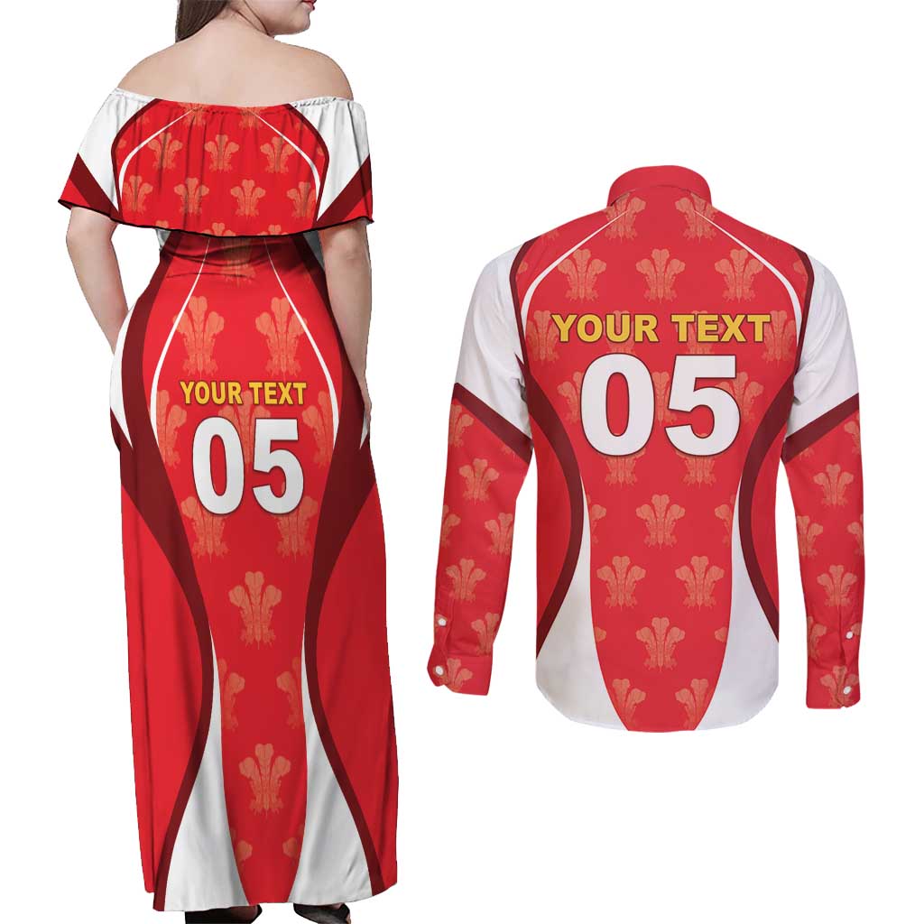 Custom Wales Rugby 2026 Couples Matching Off Shoulder Maxi Dress and Long Sleeve Button Shirt Unique Style - Wonder Print Shop