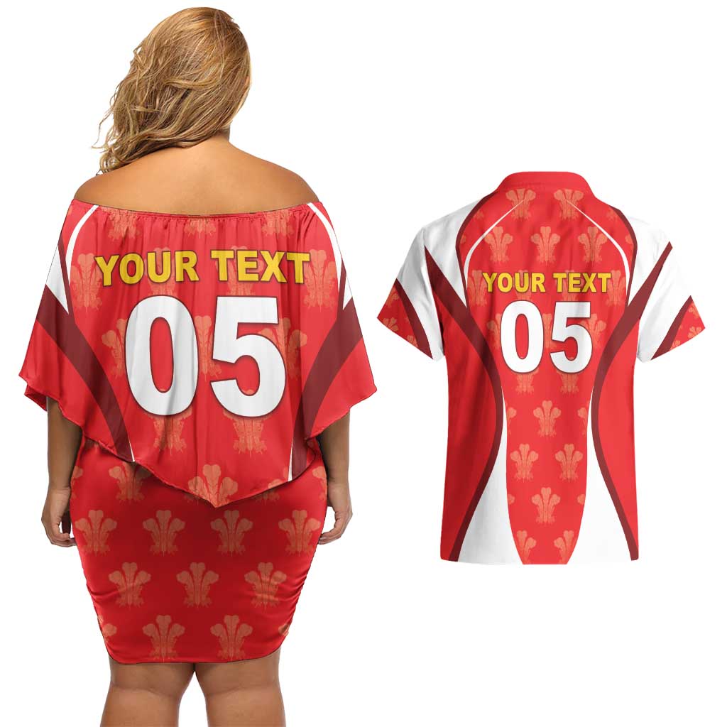 Custom Wales Rugby 2026 Couples Matching Off Shoulder Short Dress and Hawaiian Shirt Unique Style - Wonder Print Shop