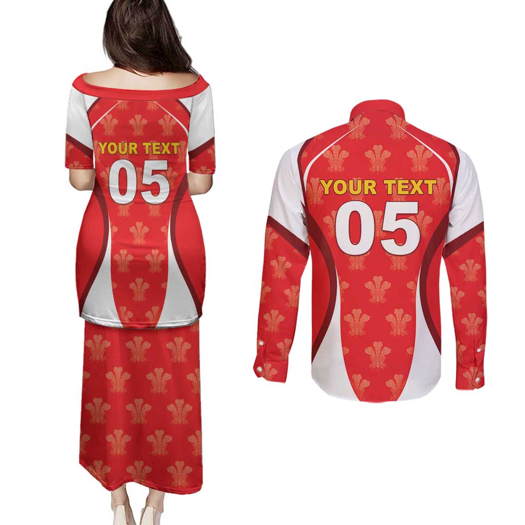 Custom Wales Rugby 2026 Couples Matching Puletasi and Long Sleeve Button Shirt Unique Style - Wonder Print Shop