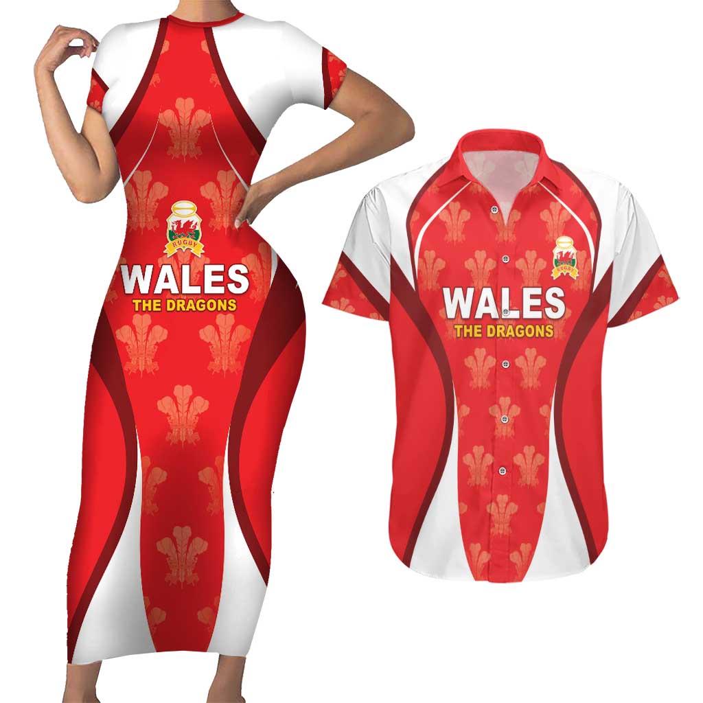 Custom Wales Rugby 2026 Couples Matching Short Sleeve Bodycon Dress and Hawaiian Shirt Unique Style - Wonder Print Shop