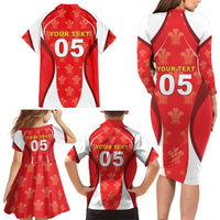 Custom Wales Rugby 2026 Family Matching Long Sleeve Bodycon Dress and Hawaiian Shirt Unique Style - Wonder Print Shop