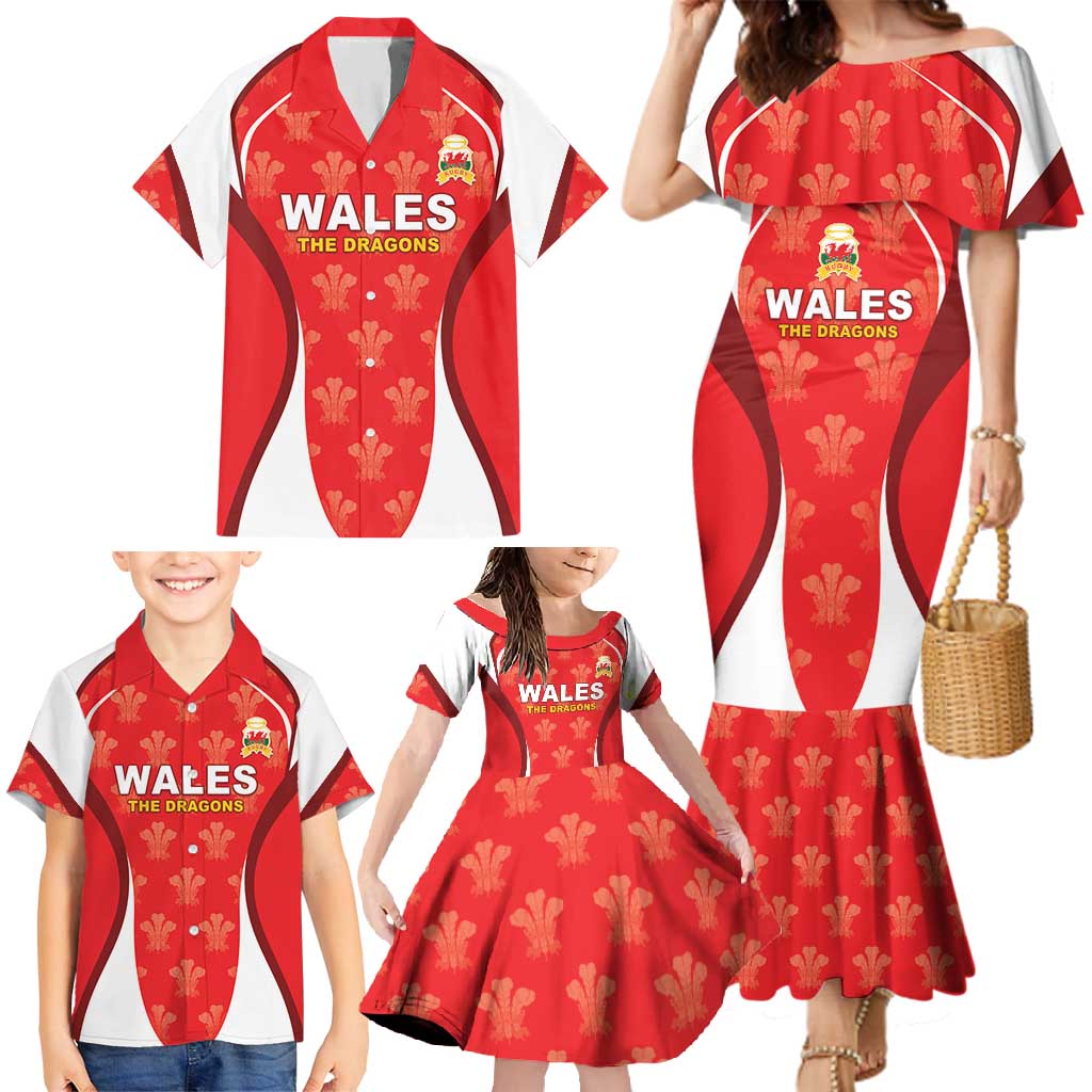 Custom Wales Rugby 2026 Family Matching Mermaid Dress and Hawaiian Shirt Unique Style - Wonder Print Shop