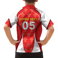 Custom Wales Rugby 2026 Family Matching Off The Shoulder Long Sleeve Dress and Hawaiian Shirt Unique Style - Wonder Print Shop