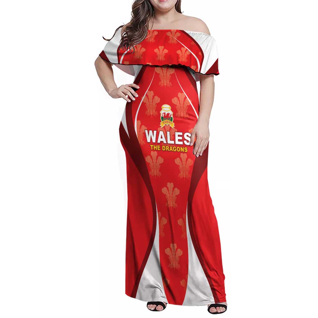 Custom Wales Rugby 2026 Family Matching Off Shoulder Maxi Dress and Hawaiian Shirt Unique Style - Wonder Print Shop