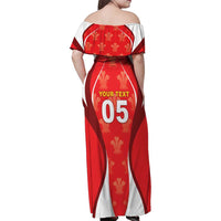 Custom Wales Rugby 2026 Family Matching Off Shoulder Maxi Dress and Hawaiian Shirt Unique Style - Wonder Print Shop