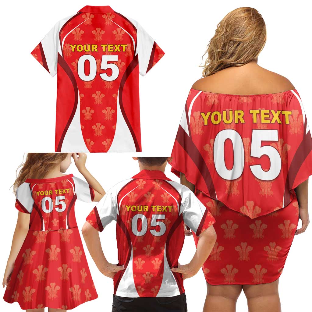 Custom Wales Rugby 2026 Family Matching Off Shoulder Short Dress and Hawaiian Shirt Unique Style - Wonder Print Shop