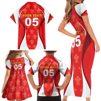 Custom Wales Rugby 2026 Family Matching Short Sleeve Bodycon Dress and Hawaiian Shirt Unique Style - Wonder Print Shop