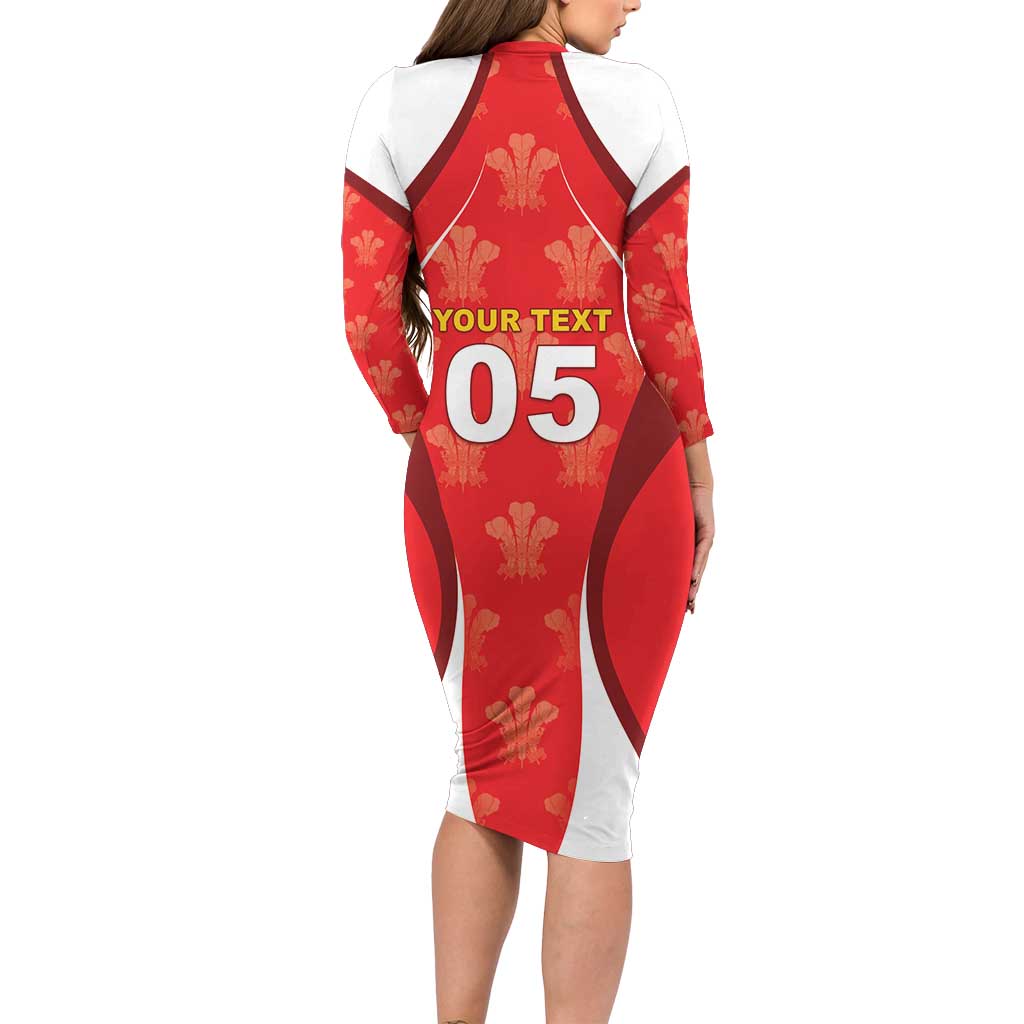 Custom Wales Rugby 2026 Long Sleeve Bodycon Dress Unique Style - Wonder Print Shop