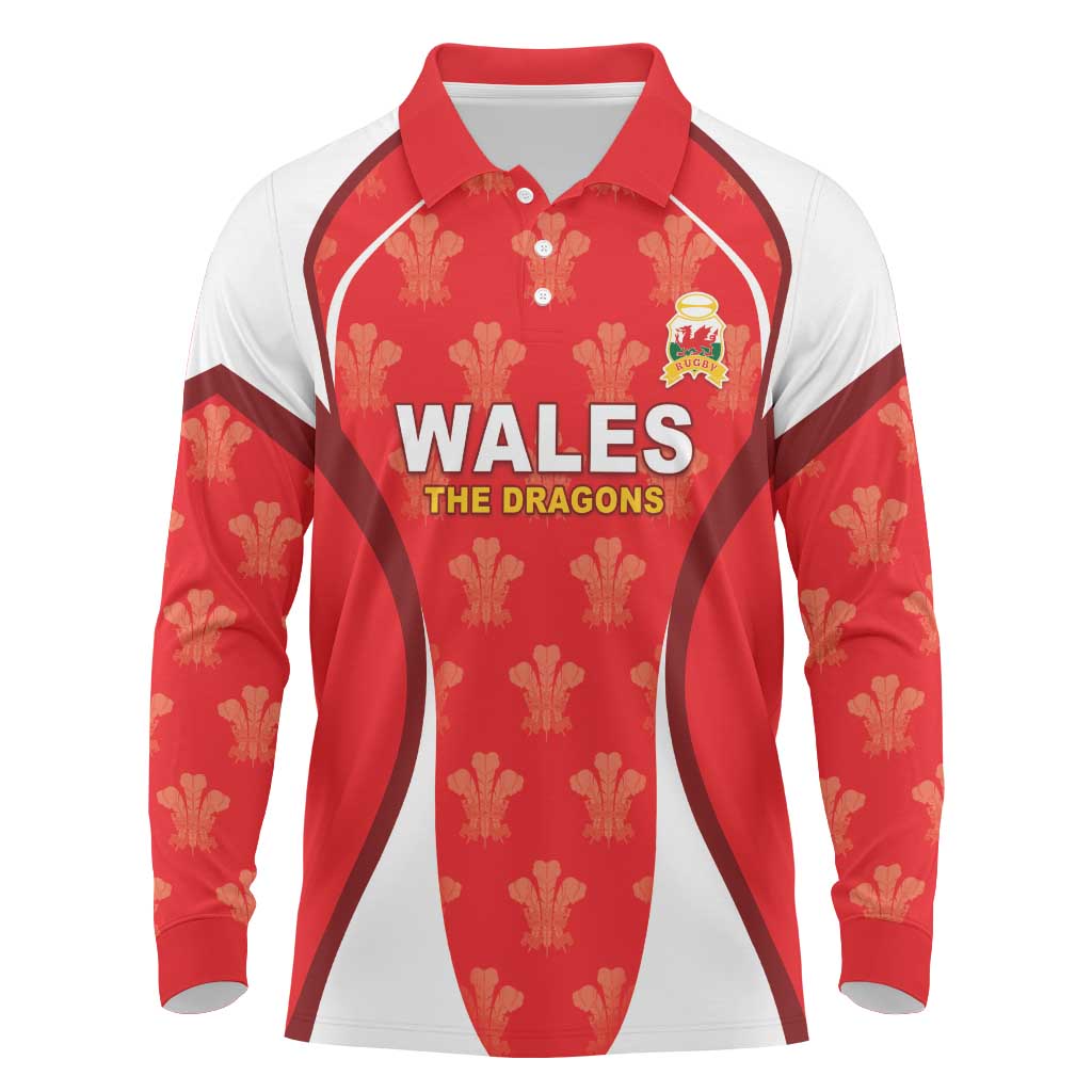 Custom Wales Rugby 2026 Long Sleeve Polo Shirt Unique Style - Wonder Print Shop