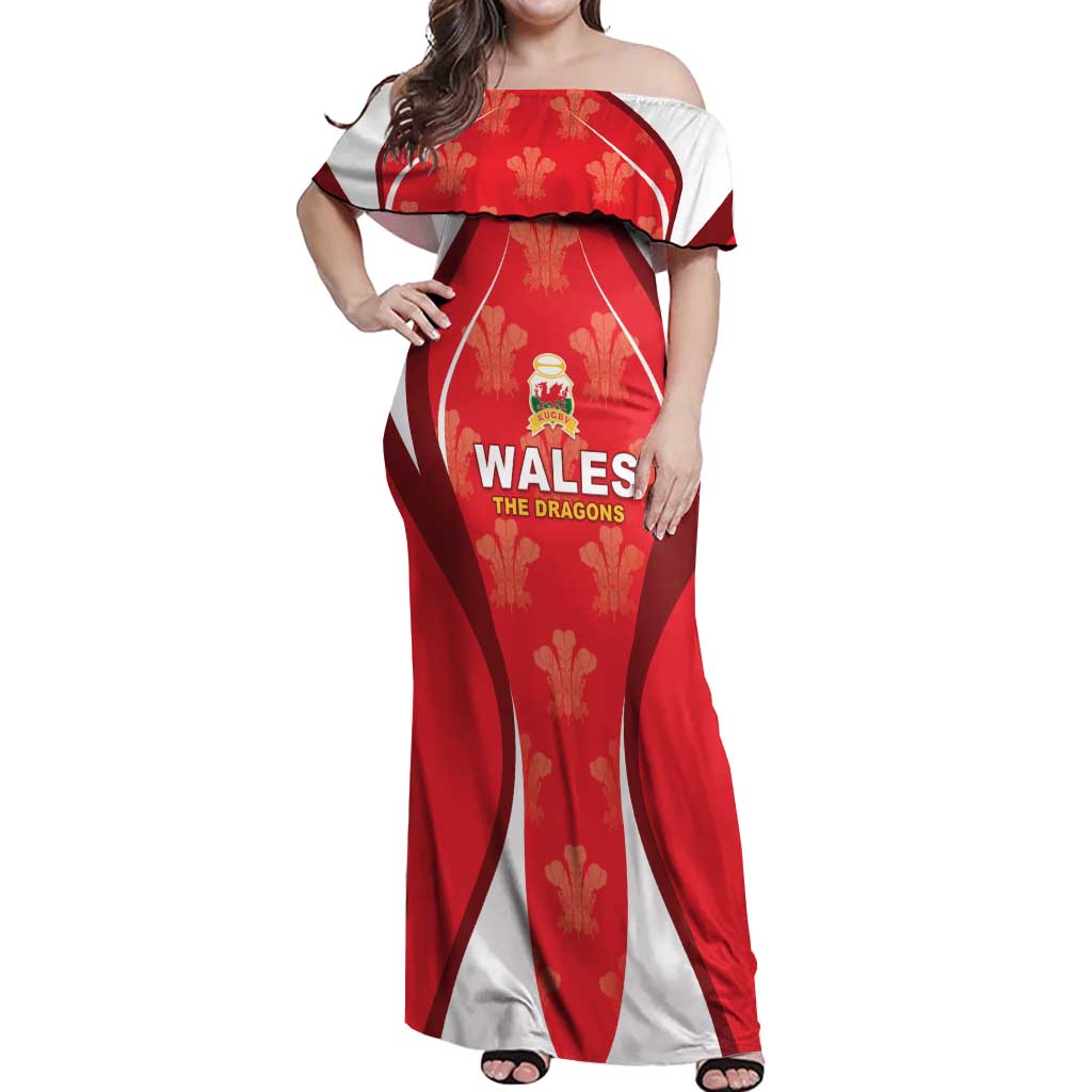 Custom Wales Rugby 2026 Off Shoulder Maxi Dress Unique Style - Wonder Print Shop