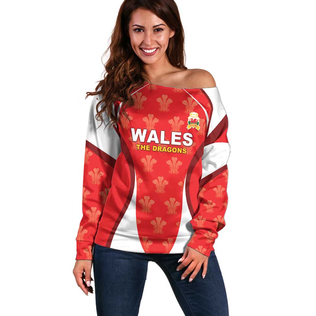 Custom Wales Rugby 2026 Off Shoulder Sweater Unique Style - Wonder Print Shop