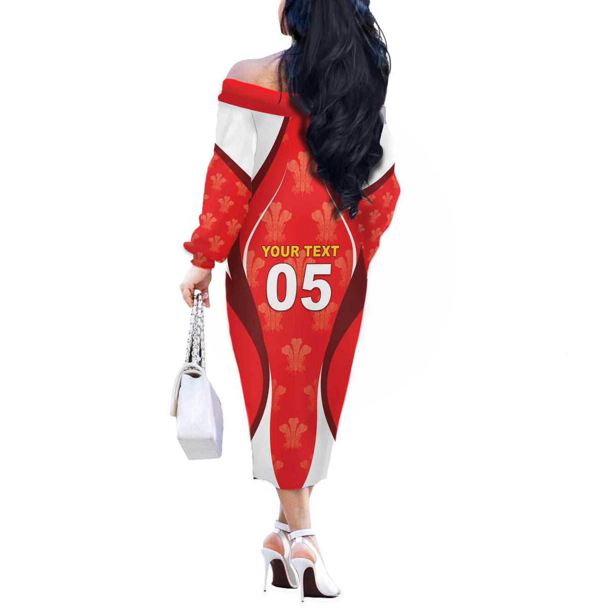 Custom Wales Rugby 2026 Off The Shoulder Long Sleeve Dress Unique Style - Wonder Print Shop