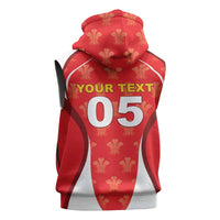 Custom Wales Rugby 2026 Sleeveless Zip Hoodie Unique Style - Wonder Print Shop