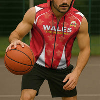 Custom Wales Rugby 2026 Sleeveless Zip Hoodie Unique Style - Wonder Print Shop
