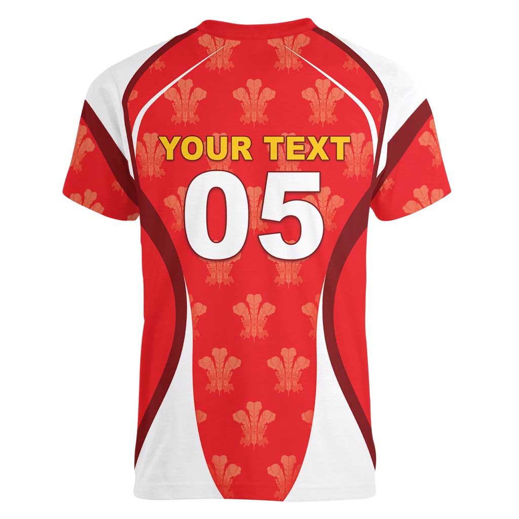 Custom Wales Rugby 2026 Women V-Neck T-Shirt Unique Style - Wonder Print Shop