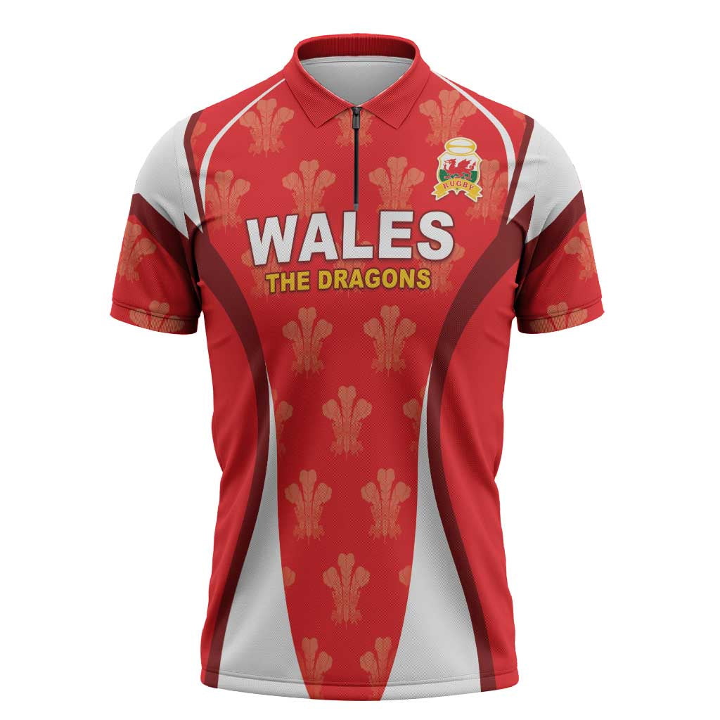 Custom Wales Rugby 2026 Zipper Polo Shirt Unique Style - Wonder Print Shop