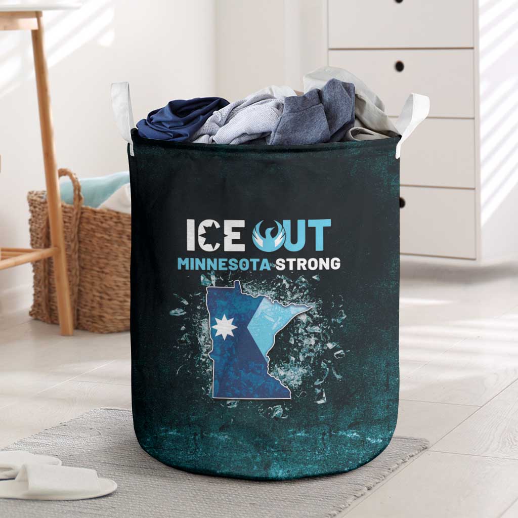 Ice Out Of Minnesota Laundry Basket State Flag Justice Protest Resistance