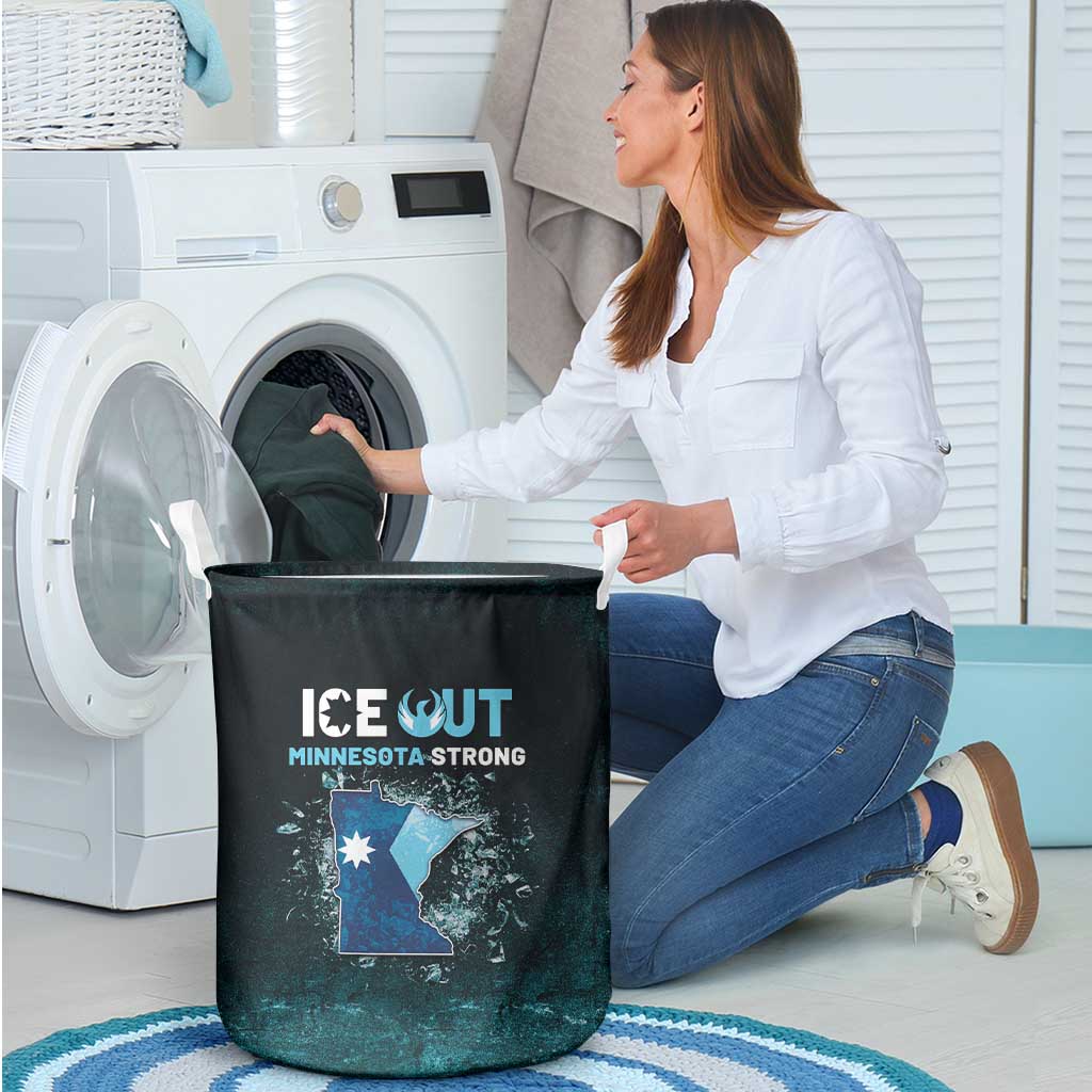 Ice Out Of Minnesota Laundry Basket State Flag Justice Protest Resistance